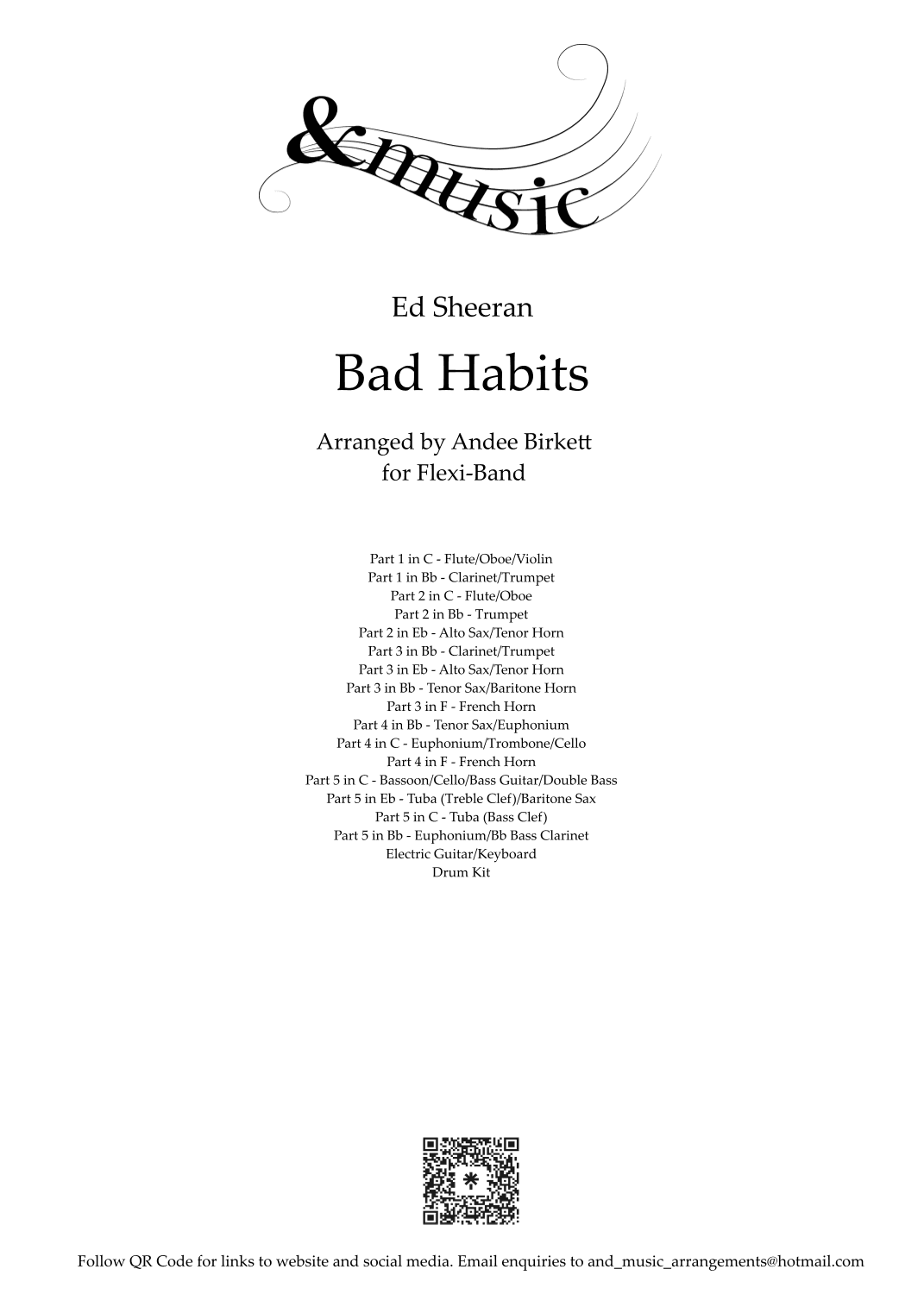 Bad Habits (arr. Andee Birkett)