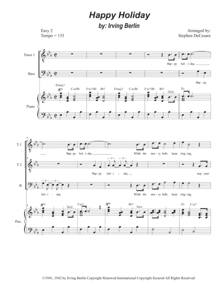 Happy Holiday (arr. Stephen DeCesare)