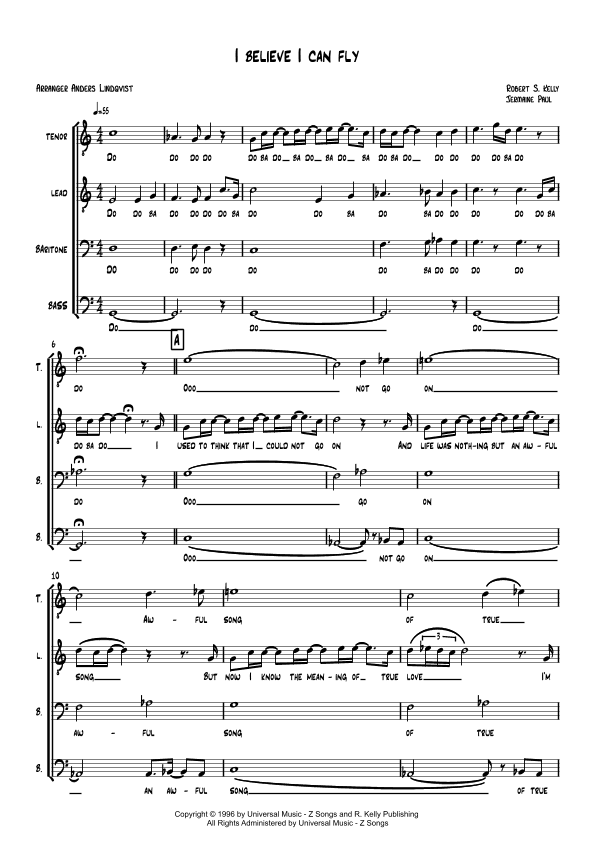 I Believe I Can Fly (arr. Anders Lindqvist)