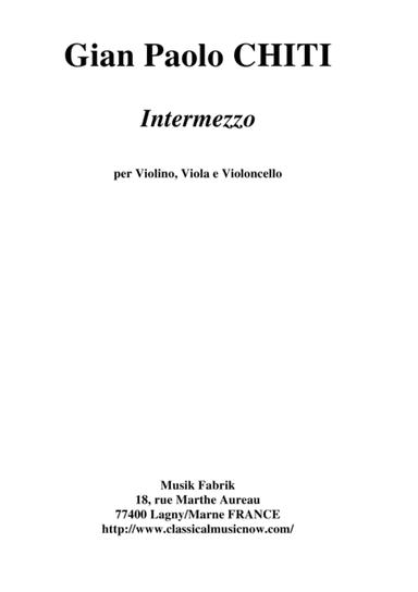 Gian Paolo Chiti: Intermezzo for string trio