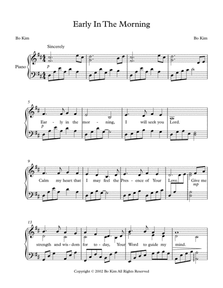 Early In The Morning (Solo Piano)