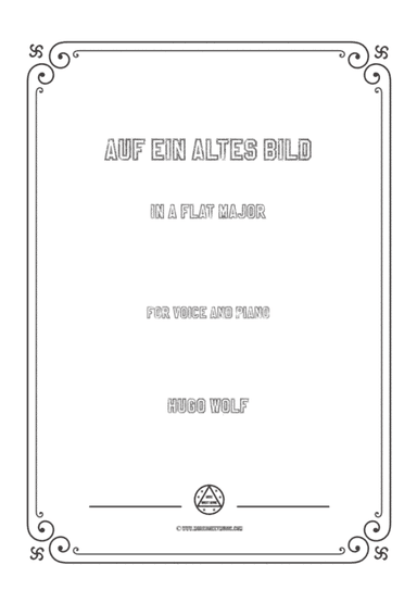 Wolf-Auf ein altes Bild in A flat Major,for Voice and Piano (arr. MSM)