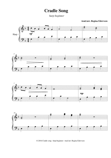 Cradle Song - harp beginner