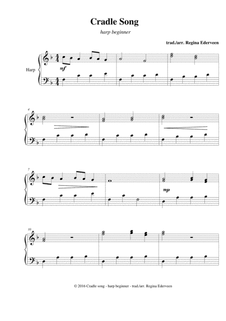 Cradle Song - harp beginner