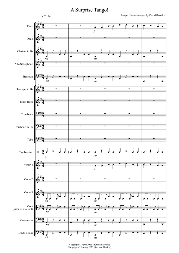 A Surprise Tango! for Beginning School Orchestra (arr. David Burndrett)