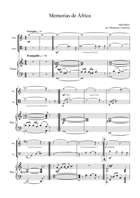 Memorias De Africa (arr. M. Contreras)