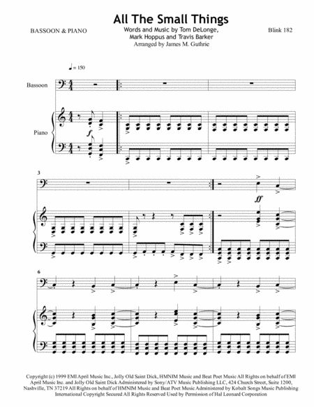 All The Small Things (arr. James M. Guthrie, ASCAP)