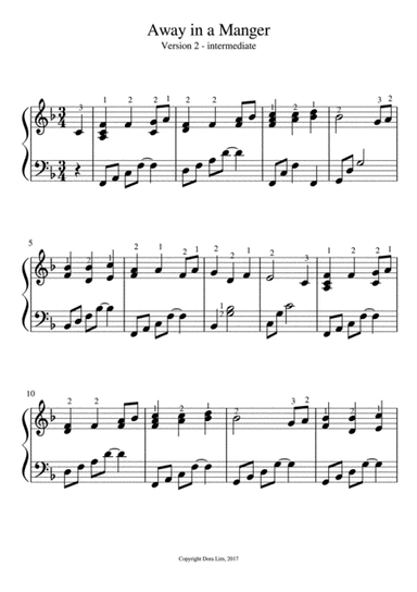 Away in a Manger - Harp solo intermediate (Version 2) (arr. Dora Lim)