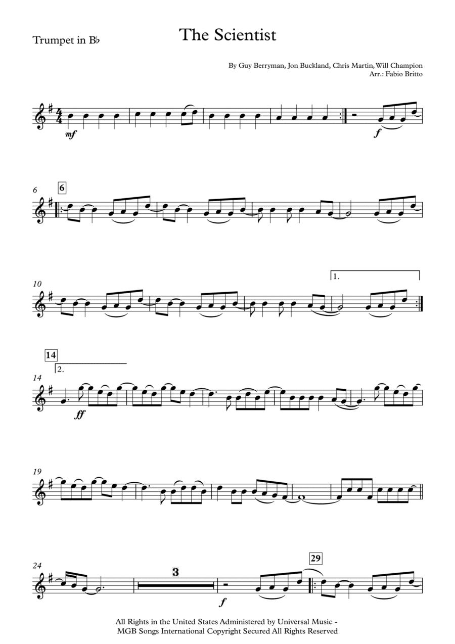 The Scientist (arr. Fabio Britto)