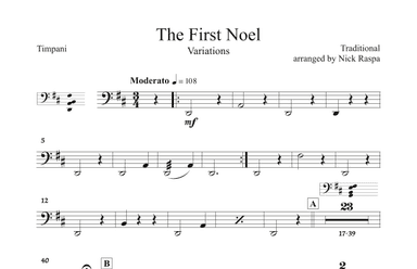 The First Noel (Variations for Full Orchestra) Timpani part (arr. Nick Raspa)