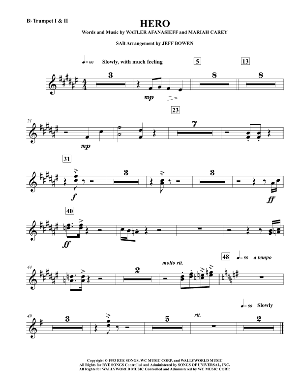 Hero (arr. Jeffrey Bowen)