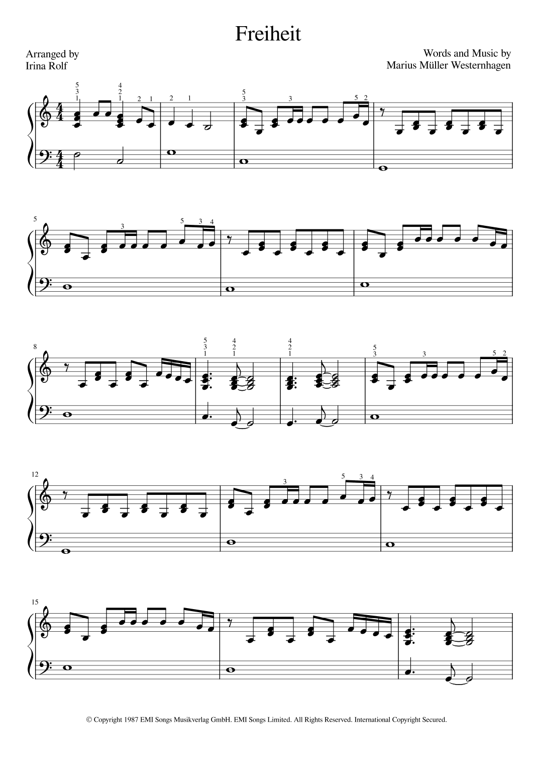Freiheit (arr. Irina Rolf)