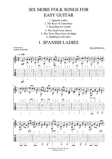 Six More Folk Songs for Easy Guitar (arr. Chris Webster)