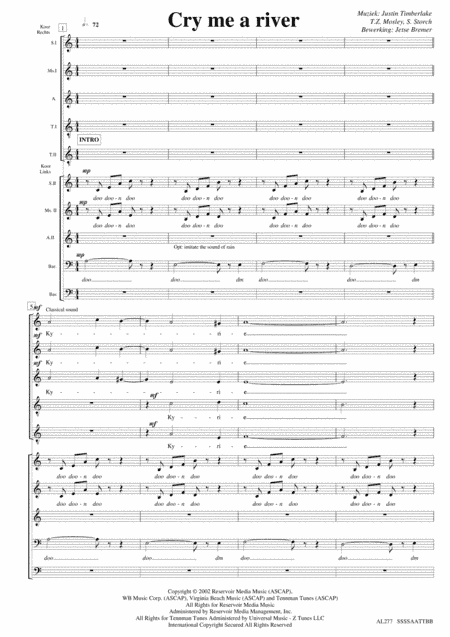 Cry Me A River (arr. Jetse Bremer)