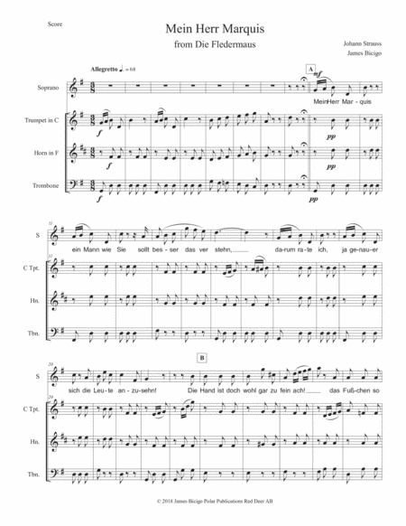 Mein Herr Marquiss (arr. James Bicigo)