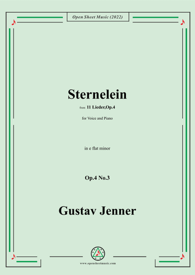 Jenner-Sternelein,in e flat minor,Op.4 No.3 (arr. OSM Press)