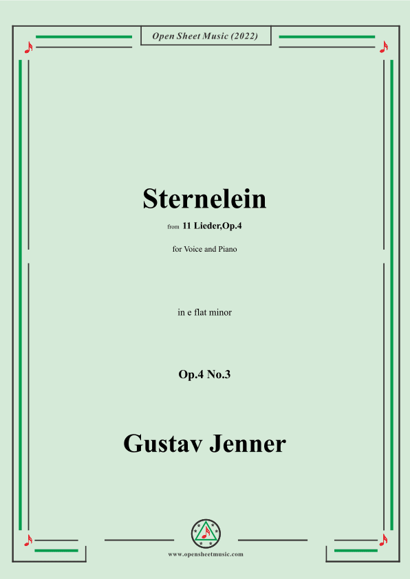 Jenner-Sternelein,in e flat minor,Op.4 No.3 (arr. OSM Press)