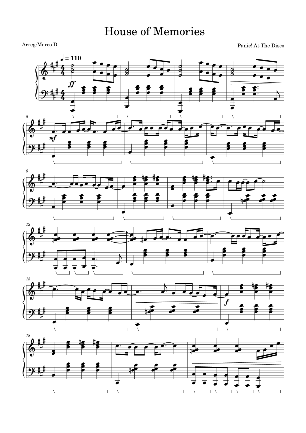 House Of Memories (arr. Marco D.)