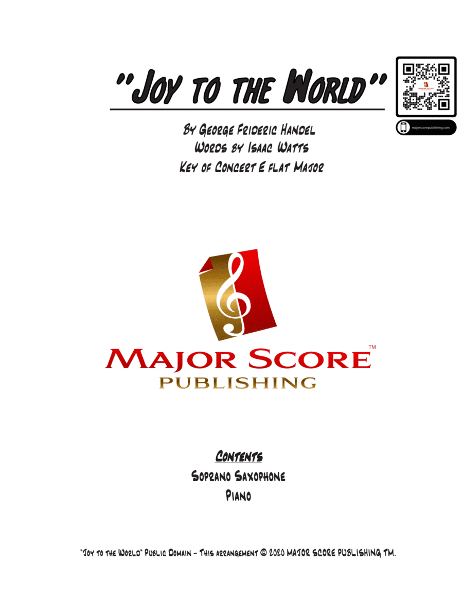 Joy to the World - Soprano Sax & Piano (arr. MAJOR SCORE PUBLISHING TM.)