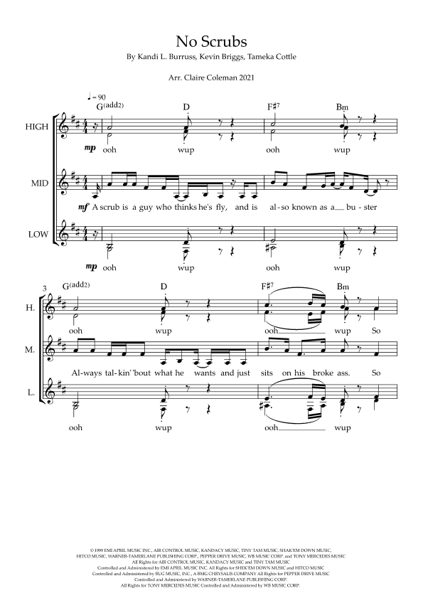 No Scrubs (arr. Claire Coleman)