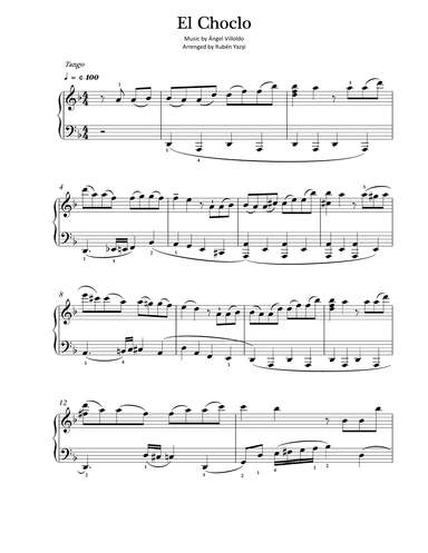 El Choclo (piano solo) (arr. Ruben Yazyi)