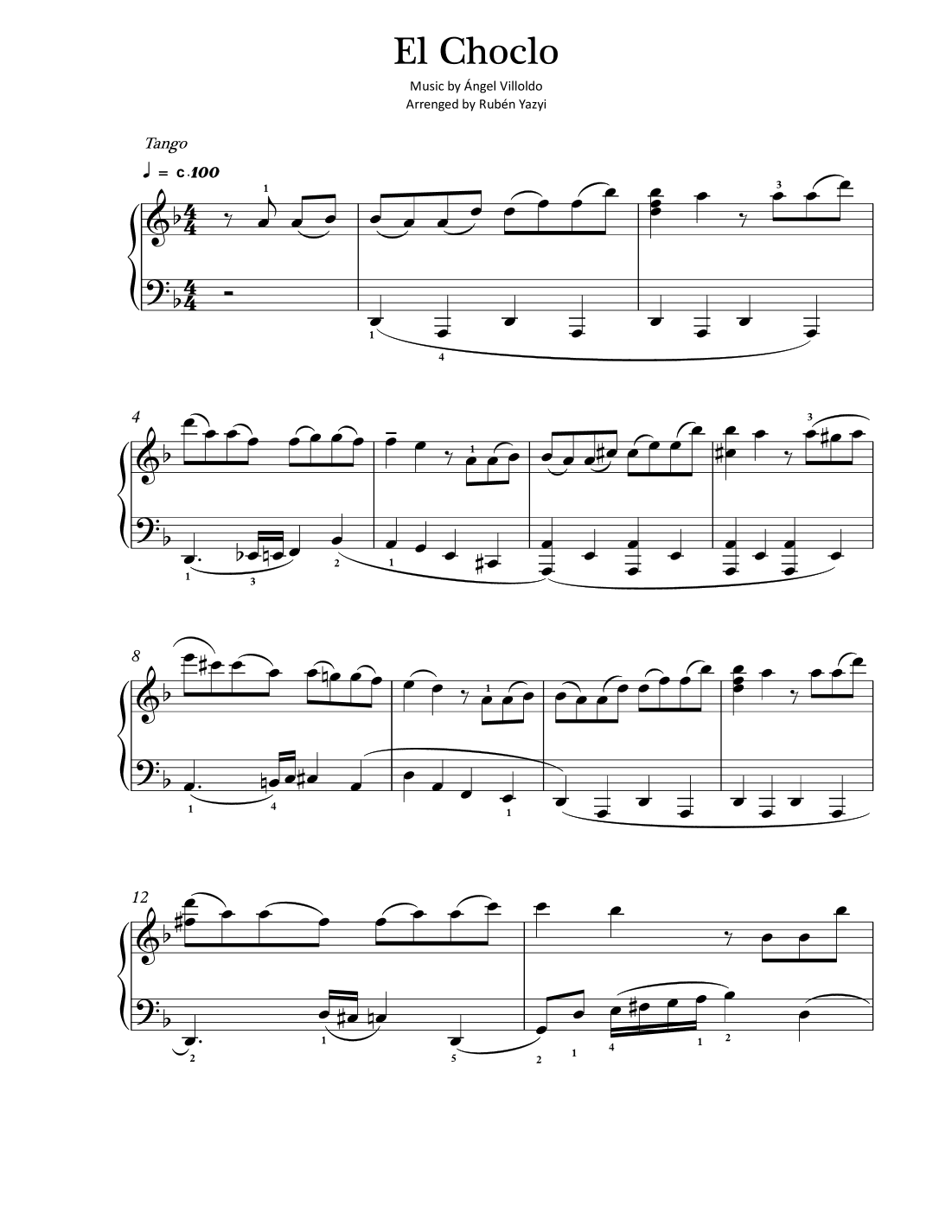 El Choclo (piano solo) (arr. Ruben Yazyi)