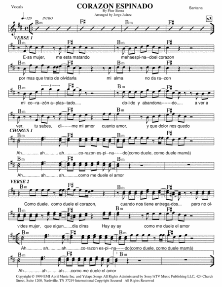 Corazon Espinado (arr. Jorge Juárez)