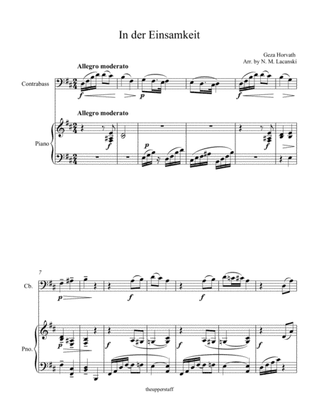 In der Einsamkeit (arr. Nick Lacanski)