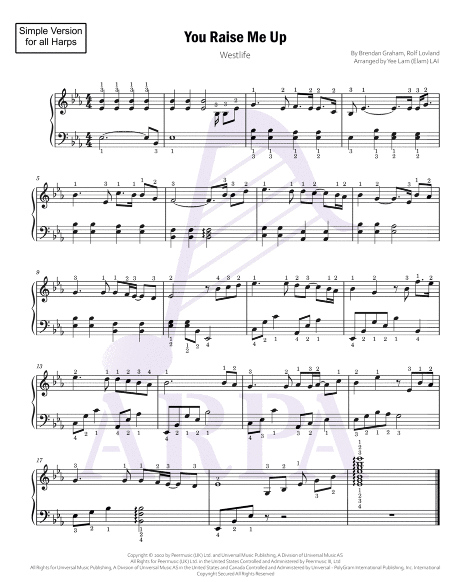 You Raise Me Up (arr. Yee Lam (Elam) LAI)