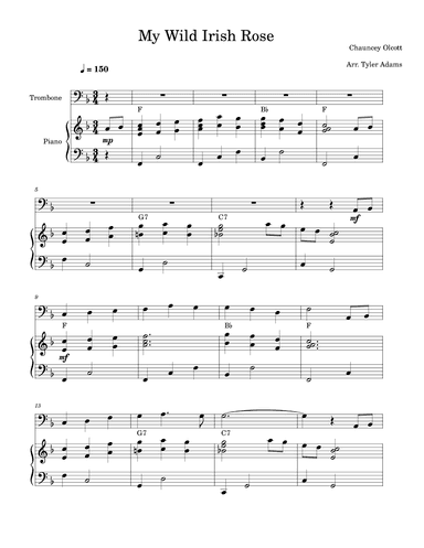 My Wild Irish Rose (Trombone and Piano) (arr. Tyler Adams)