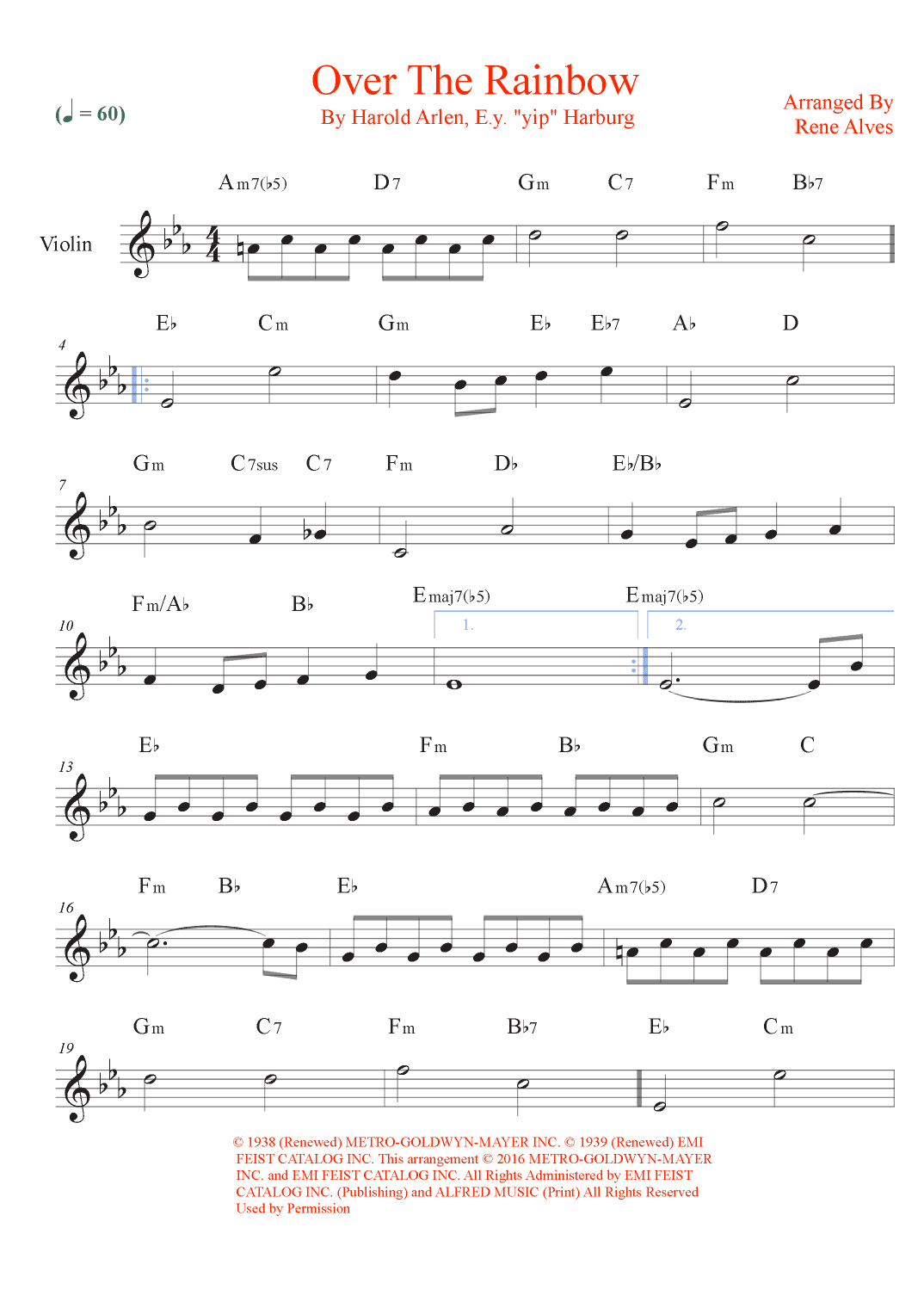 Over The Rainbow (arr. Rene Alves)