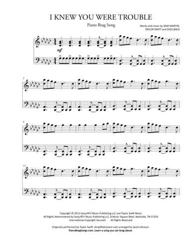 I Knew You Were Trouble (arr. Jared Johnson)