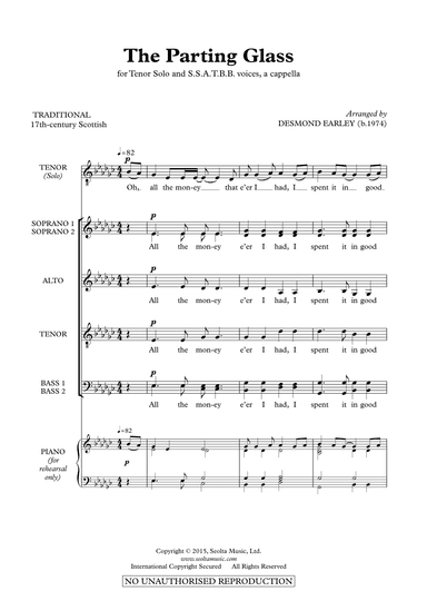 The Parting Glass (arr. Desmond Earley)