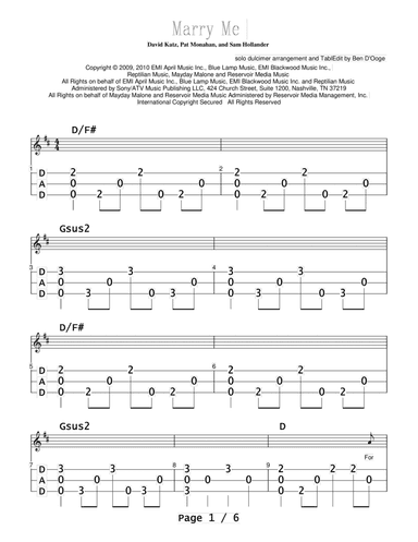 Marry Me (arr. Ben D'Ooge)