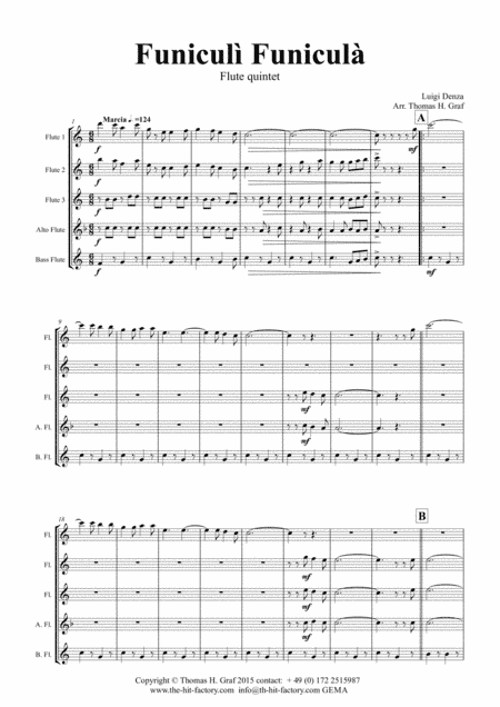 Funiculi Funicula - Italian Evergreen - Flute Quintet (arr. Thomas H. Graf)