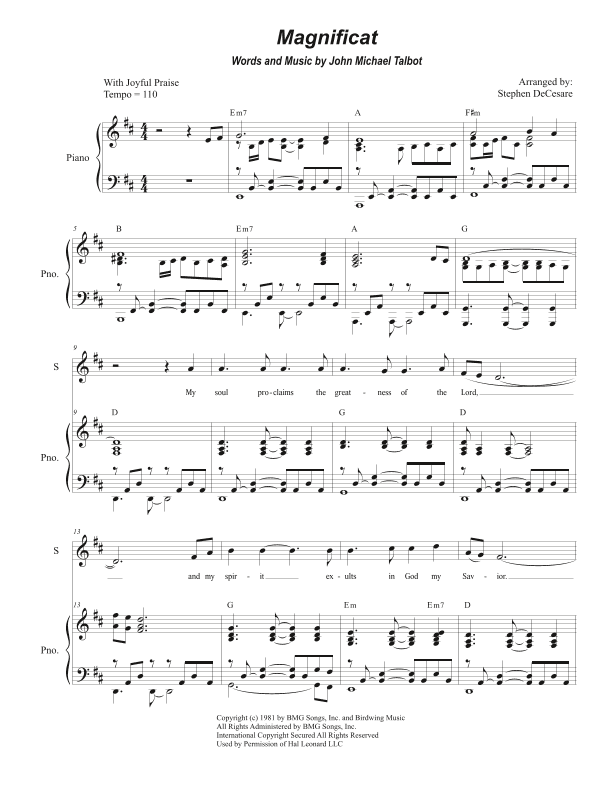 Magnificat (arr. Stephen DeCesare)