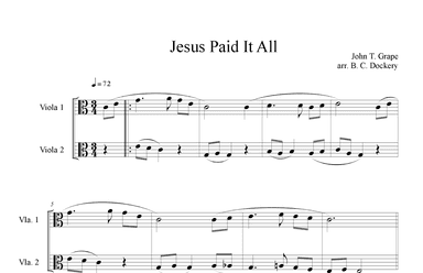 Jesus Paid It All (Viola Duet) (arr. B. C. Dockery)