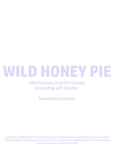 Wild Honey Pie (arr. Jeff Tincher)