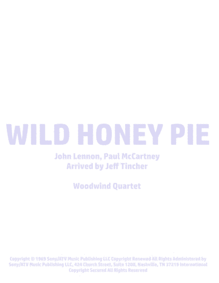 Wild Honey Pie (arr. Jeff Tincher)
