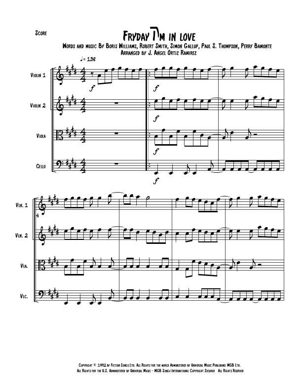 Friday I'm In Love (arr. Angeluz ramwagmoz)