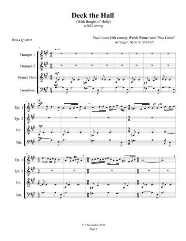 Deck the Hall (With Boughs of Holly) (arr. Scott S. Stewart)
