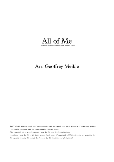All Of Me (arr. Geoffrey Meikle)
