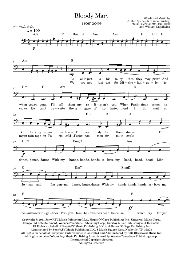 Bloody Mary (arr. Pedro Cohen)