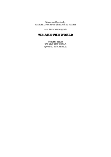 We Are The World (arr. Richard Campbell)