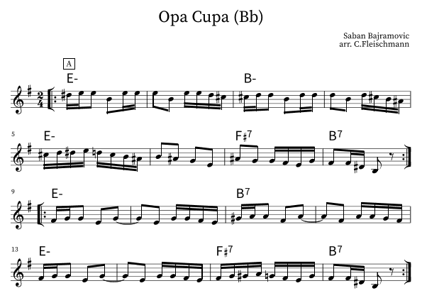 Opa Cupa (arr. Christoph Fleischmann)