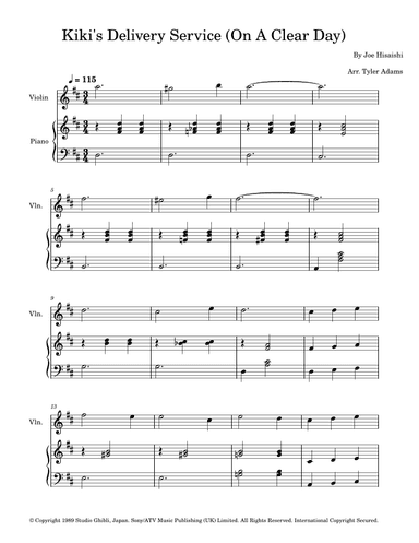 Kiki's Delivery Service (on A Clear Day) (arr. Tyler Adams)