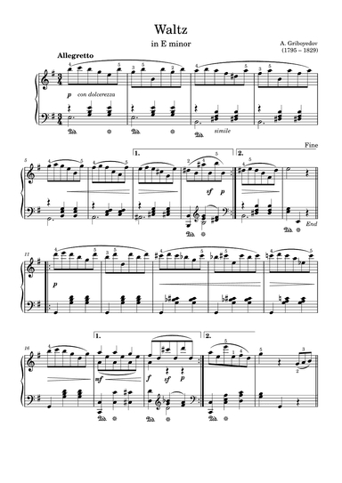 Waltz in E minor (arr. Ilya Yakovlev)