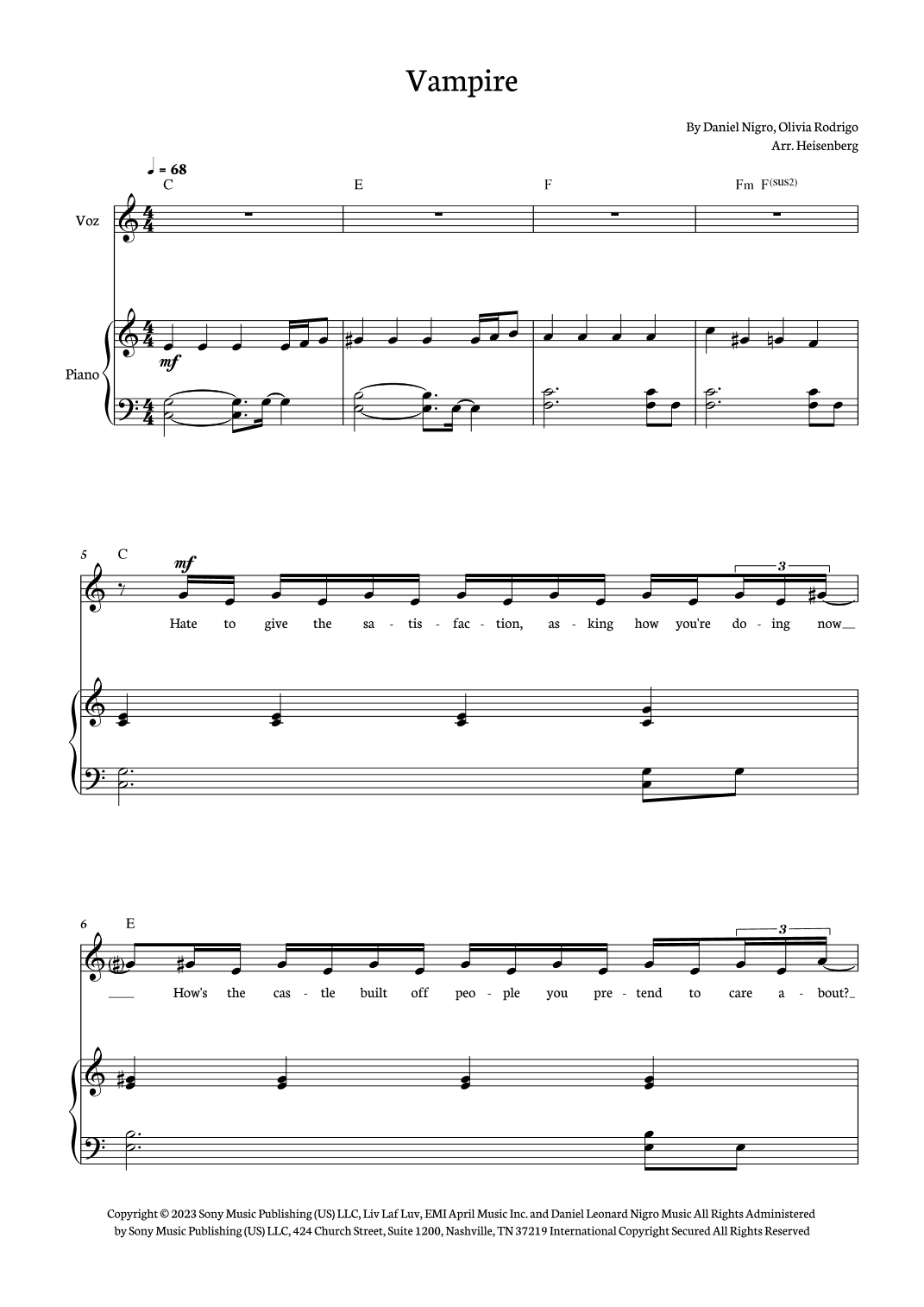 Vampire (arr. Heisenberg)