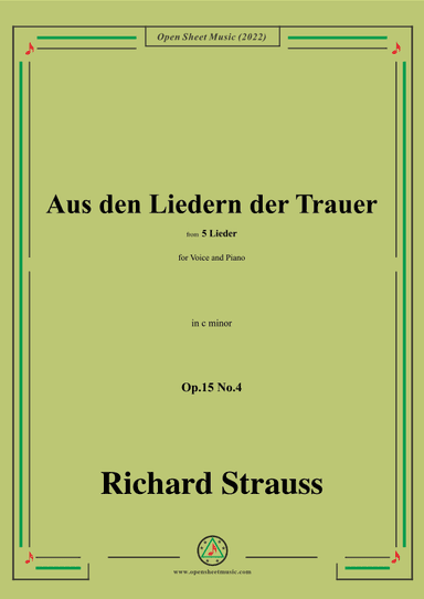 Richard Strauss-Aus den Liedern der Trauer,in c minor (arr. OSM Press)