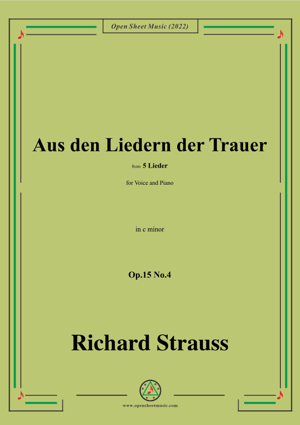Richard Strauss-Aus den Liedern der Trauer,in c minor (arr. OSM Press)
